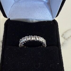 Diamonique Silver Eternity Women's Ring size 6